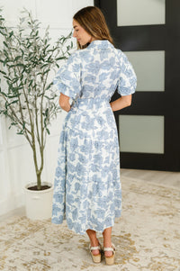 Budding Romance Collared Button-Down Dress