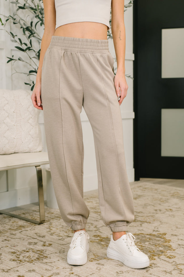 Every Second, Every Hour Jogger Bottoms in Ash Mocha