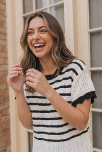 Stripe It Right Knit Sweater Top
