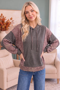 Mix and Match Patchwork Drawstring Hoodie