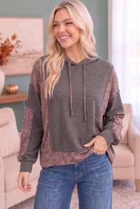 Mix and Match Patchwork Drawstring Hoodie