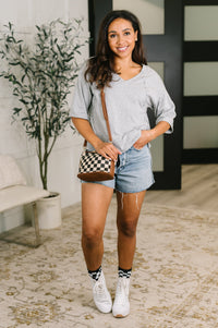 It's All You Oversized Tunic Top in Grey