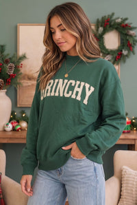 Grinchy Vibes Only Oversized Holiday Sweatshirt