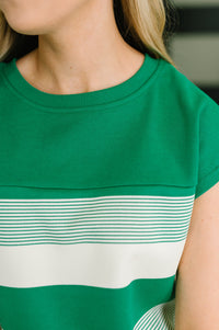 See Me in Action Crew Neck Cap Sleeve Top