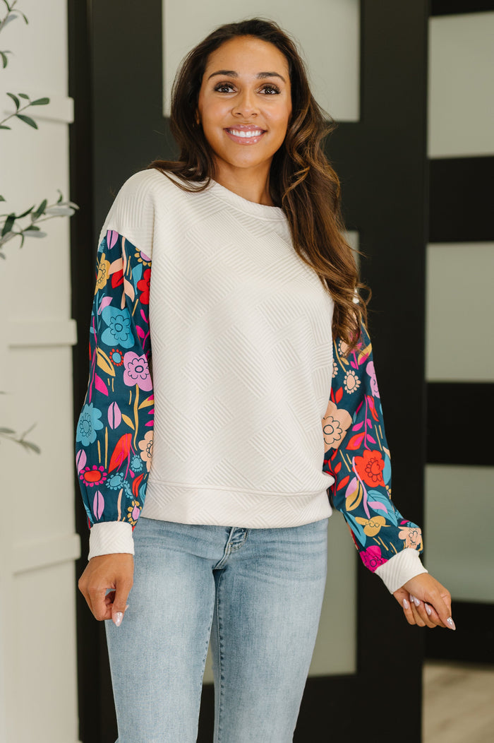 Sing a Melody Floral Sleeve Top