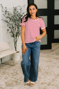 Something New Scalloped Hem Top