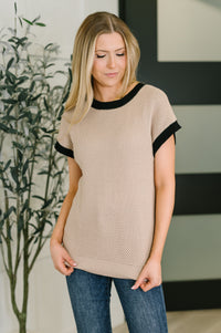 Sure Seems Sweet Contrast Trim Sleeveless Sweater