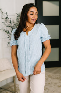 To Call My Own Textured Blouse in Powder Blue