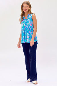 Dear Scarlett Lizzy Tank Top in Paisley Aqua