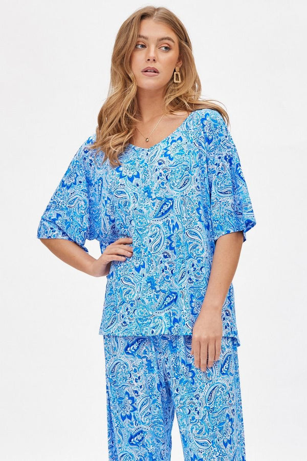 Dear Scarlett Cabana Set in PaisleyRoyal Blue